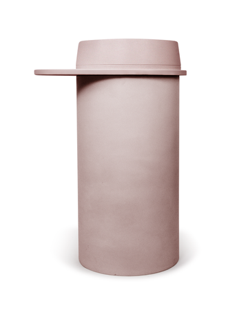 Cylinder - Funl Basin (Blush Pink) — Concrete, Above Counter
