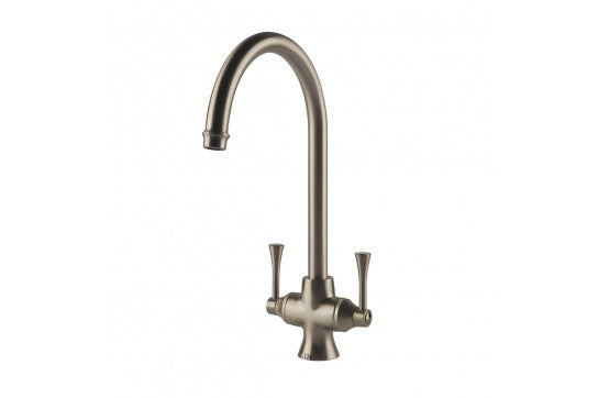 Gosford Double Sink Mixer - Brushed Nickel — Basin Mixers