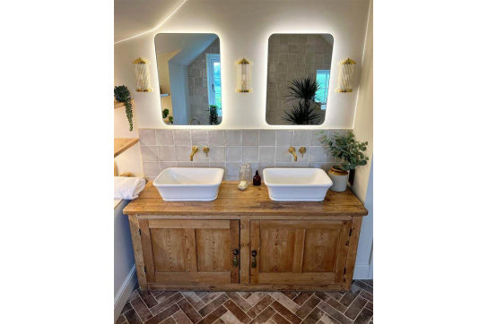 Kirkham 52 x 38 TitanCast Solid Surface Basin - Satin Silk White — White & Neutral, Above Counter, Rectangle