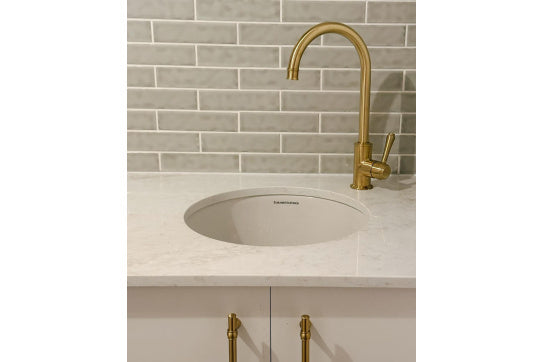 Cuisine Round 47 Inset / Undermount Fine Fireclay Gloss White Sink