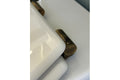 Claremont White Soft Close Toilet Seat - Antique Brass Hinges