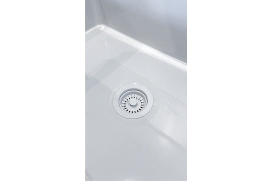 90 x 50mm Matte White Basket Waste with Long Screw