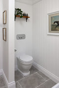 Package - Claremont Floor Mounted Pan & Seat + Geberit In-wall Cistern + Traditional Flush Plate