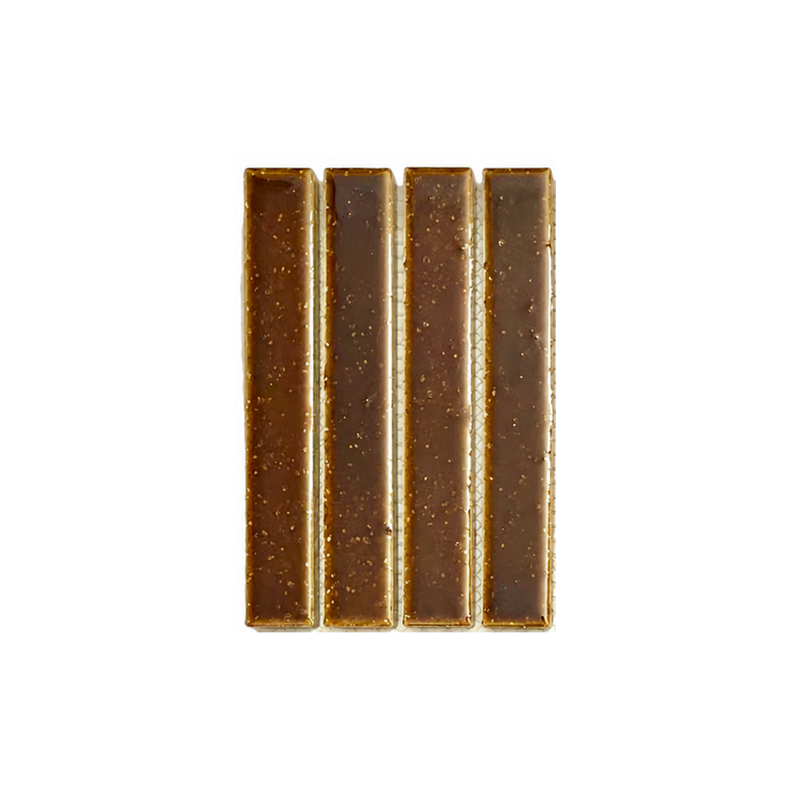 Kisarazu Amber Japanese Look Kit Kat Mosaic Tile, close-up of glaze and chips