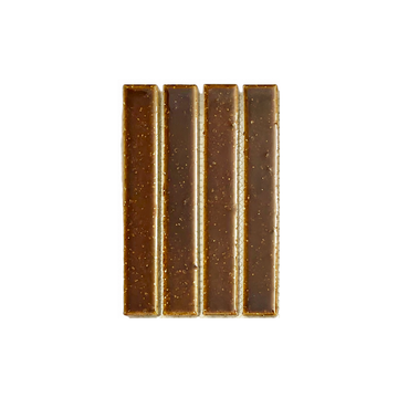 Kisarazu Amber Japanese Look Kit Kat Mosaic Tile, close-up of glaze and chips