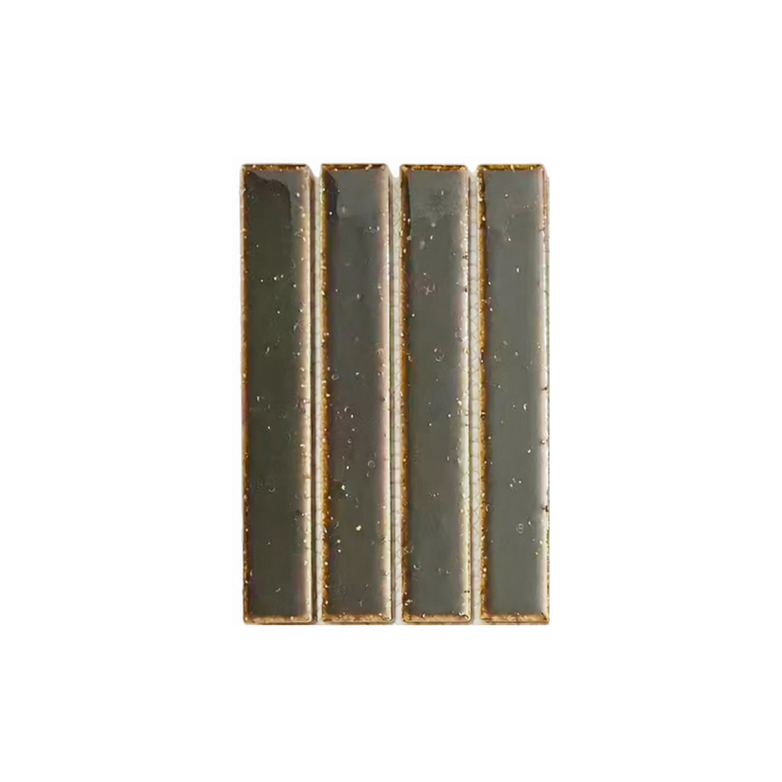 Kisarazu Espresso Japanese Look Kit Kat Mosaic Tile, close-up of glaze and chips