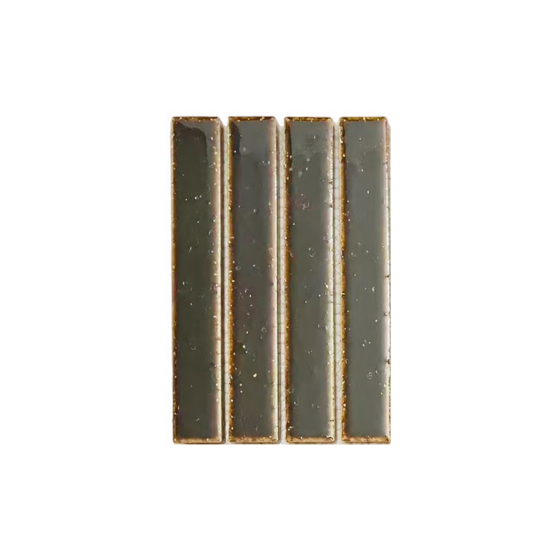 Kisarazu Espresso Japanese Look Kit Kat Mosaic Tile, close-up of glaze and chips