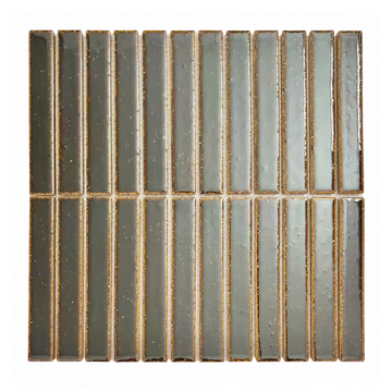 Kisarazu Espresso Japanese Look Kit Kat Mosaic Tile, front view of complete sheet