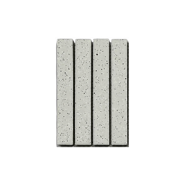 Kisarazu Glossy Light Grey Japanese Look Kit Kat Mosaic Tile, close-up of glaze and chips