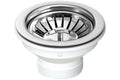 90 x 50mm Polished Stainless Steel Basket Waste with Long Screw