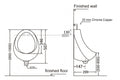 Leon Ceramic Urinal - Top Inlet Bottom Outlet