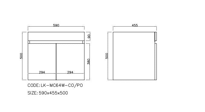 Camden Mordern Wall Hung Cabinet Prime Oak LK-MC64W-PO
