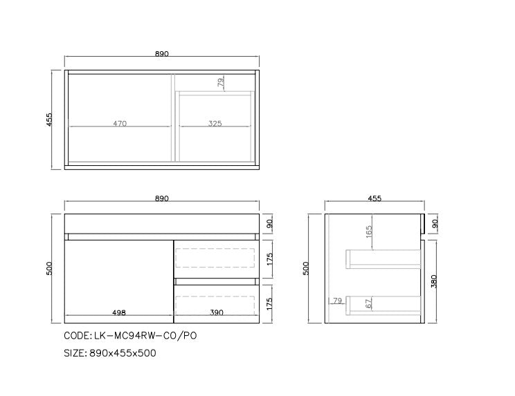 Camden Mordern Wall Hung Cabinet Prime Oak LK-MC94RW-PO