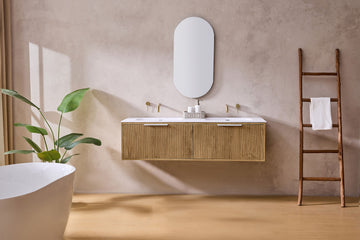 Kliff Fluted Wood Grain Vanities Prime Oak LK-MK1200W-PO — Oak & Light Timber, Wall Hung