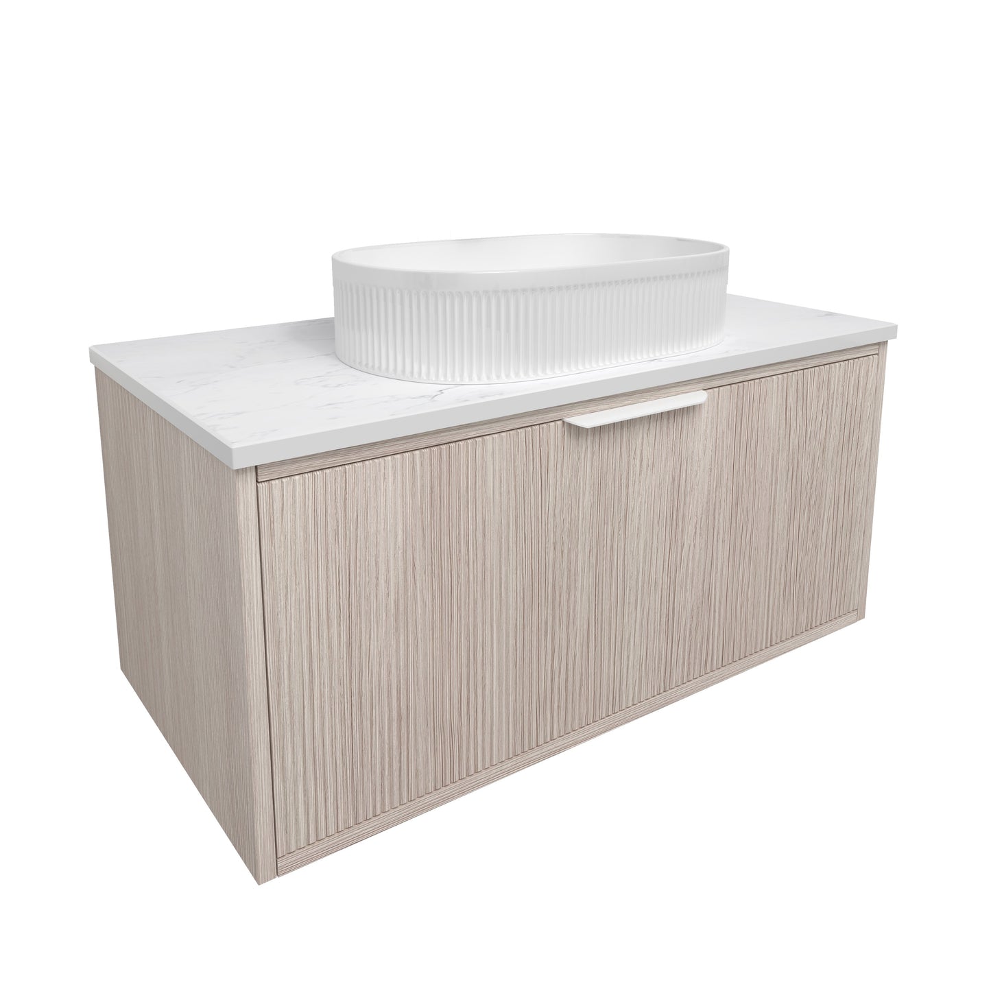 Kliff Fluted Wood Grain Vanities Coastal Oak LK-MK900W-CO