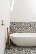 ROUND FREESTANDING BATH SPOUT AND HAND SHOWER