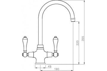 Ludlow Double Mixer Tap - English Bronze