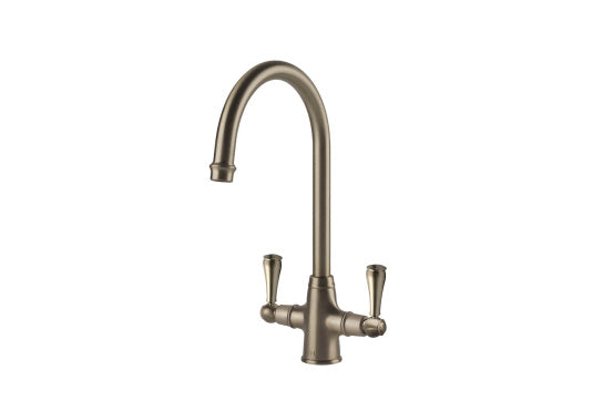 Ludlow Double Mixer Tap - Brushed Nickel — Basin Mixers