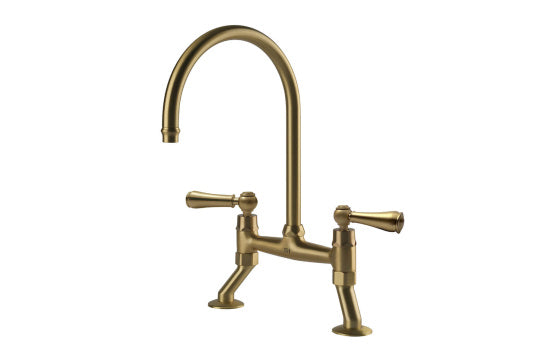 Ludlow Bridge Mixer Tap - Brushed Brass