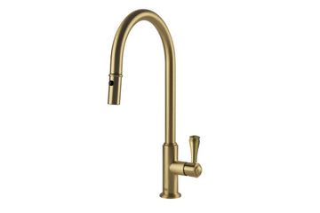 Ludlow Pull Out Sink Mixer - Brushed Brass — Gold & Brass, Basin Mixers