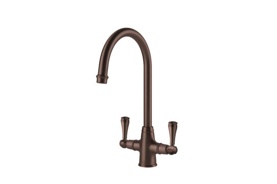 Ludlow Double Mixer Tap - English Bronze — Basin Mixers