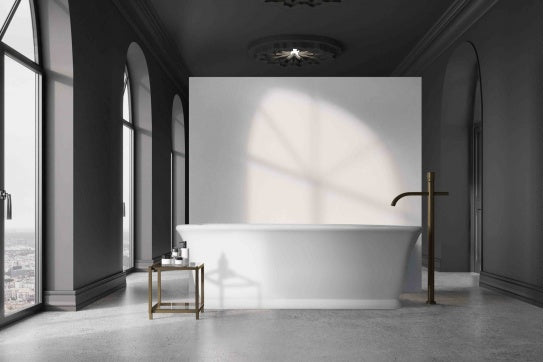 Lynton 168 x 75 TitanCast Solid Surface Freestanding Bath - Satin Silk White