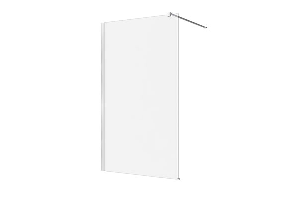 M-Series 860/960/1160 Wall Fixed Panel – Clear Glass/ Brushed Nickel fittings