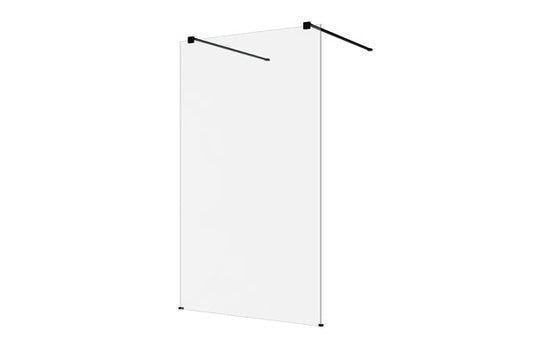 M-Series 1150 Freestanding Panel – Clear glass/black fittings