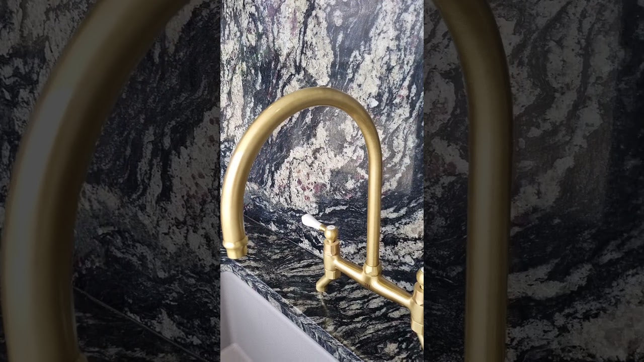 Novanta Bridge Mixer Tap - Brushed Brass