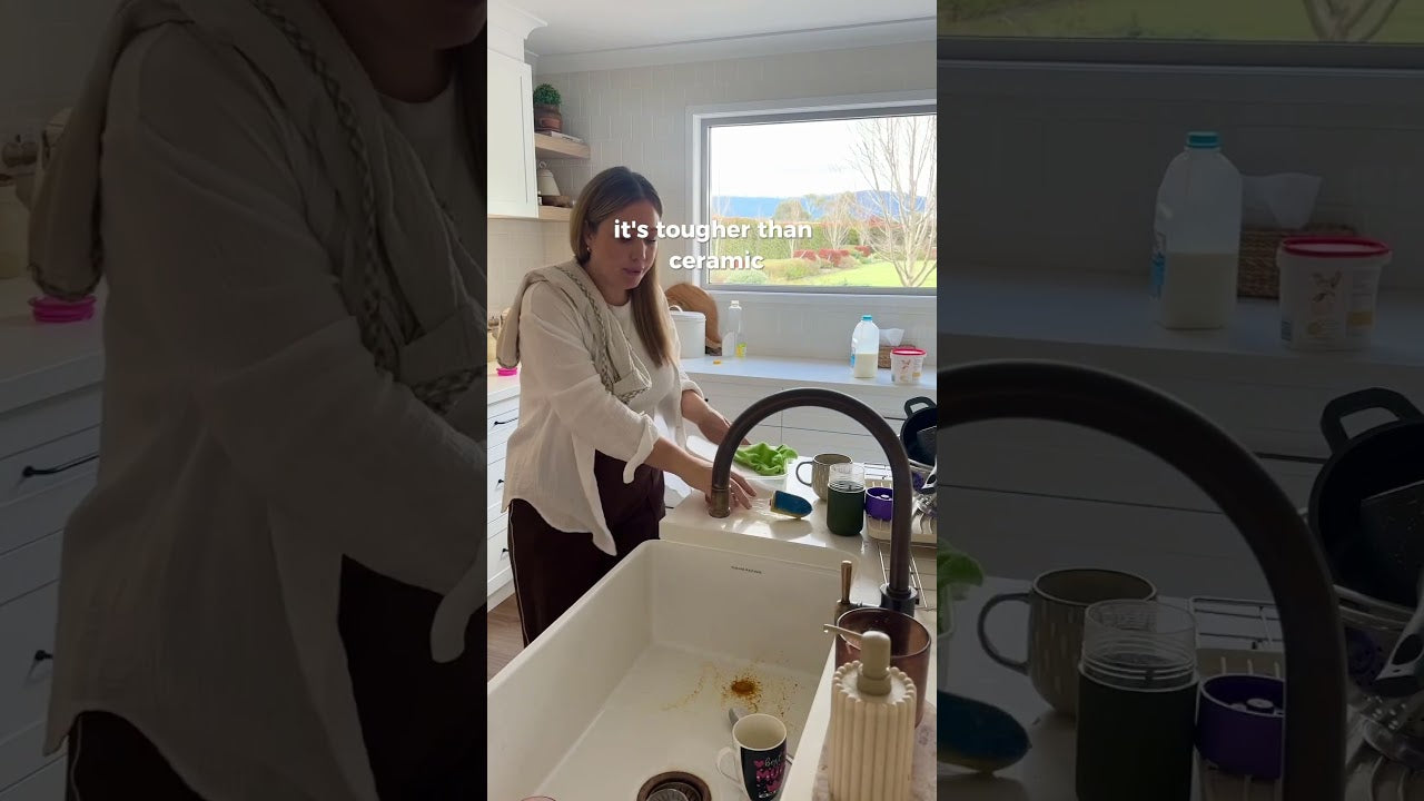 Cuisine Round 47 Inset / Undermount Fine Fireclay Gloss White Sink