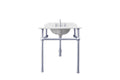 Mayer Basin Stand With 75 x 55 Real Carrara Marble Top - Chrome — Chrome & Stainless, Freestanding