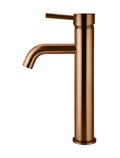 ROUND TALL CURVED BASIN MIXER PVD LUSTRE BRONZE