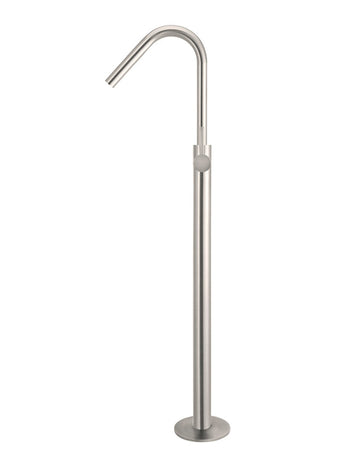 Round Freestanding Bath Spout and Hand Shower - Brushed Nickel