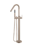 ROUND PADDLE FREESTANDING BATH SPOUT AND HAND SHOWER