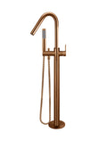 ROUND PADDLE FREESTANDING BATH SPOUT AND HAND SHOWER