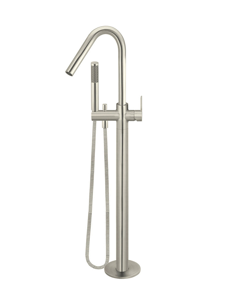 ROUND PADDLE FREESTANDING BATH SPOUT AND HAND SHOWER