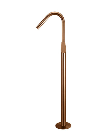 Round Paddle Freestanding Bath Spout and Hand Shower - Bronze