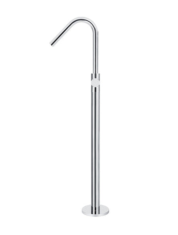 Round Pinless Freestanding Bath Spout and Hand Shower - Chrome