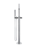 ROUND PINLESS FREESTANDING BATH SPOUT AND HAND SHOWER