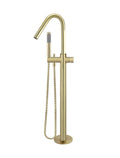 ROUND PINLESS FREESTANDING BATH SPOUT AND HAND SHOWER
