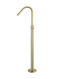 ROUND PINLESS FREESTANDING BATH SPOUT AND HAND SHOWER