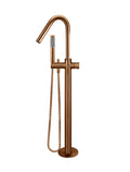 ROUND PINLESS FREESTANDING BATH SPOUT AND HAND SHOWER