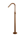 ROUND PINLESS FREESTANDING BATH SPOUT AND HAND SHOWER