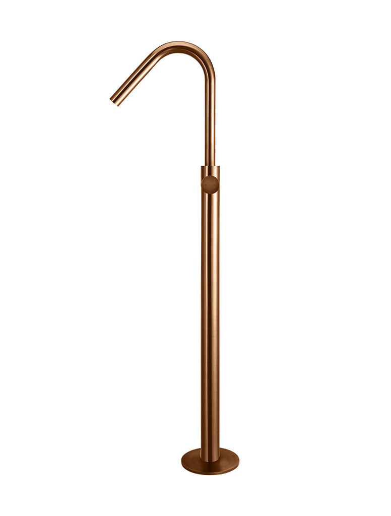 ROUND PINLESS FREESTANDING BATH SPOUT AND HAND SHOWER