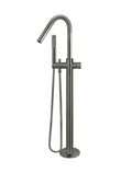 ROUND PINLESS FREESTANDING BATH SPOUT AND HAND SHOWER