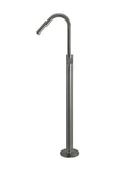 ROUND PINLESS FREESTANDING BATH SPOUT AND HAND SHOWER