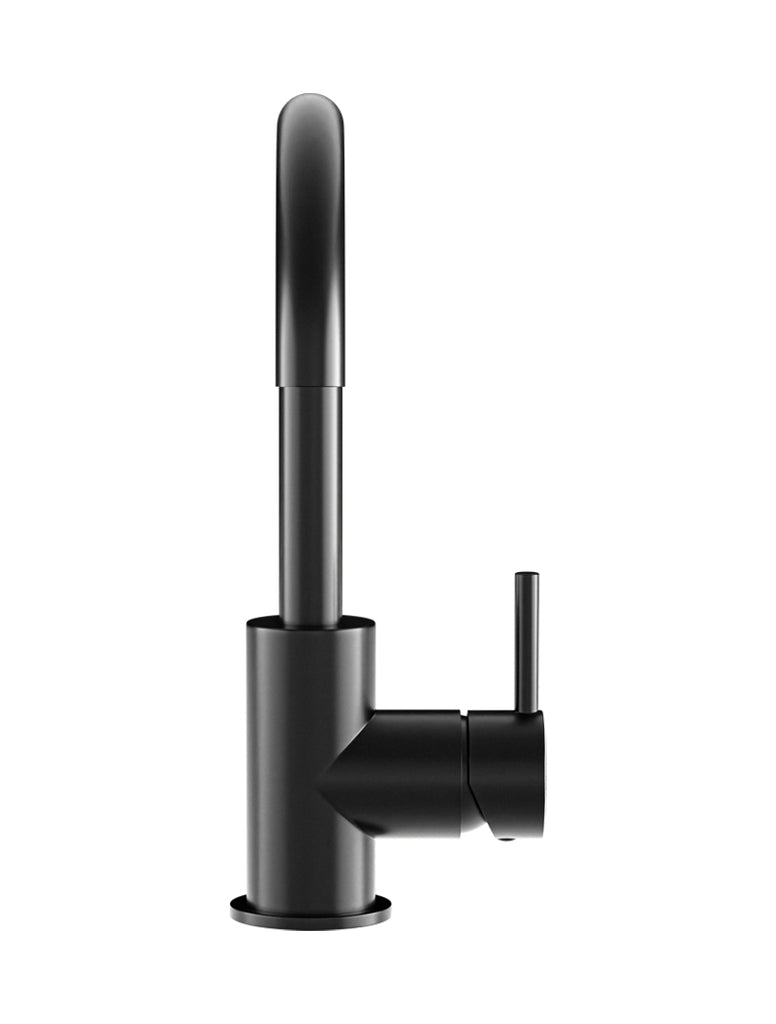ROUND GOOSENECK BASIN MIXER WITH COLD START