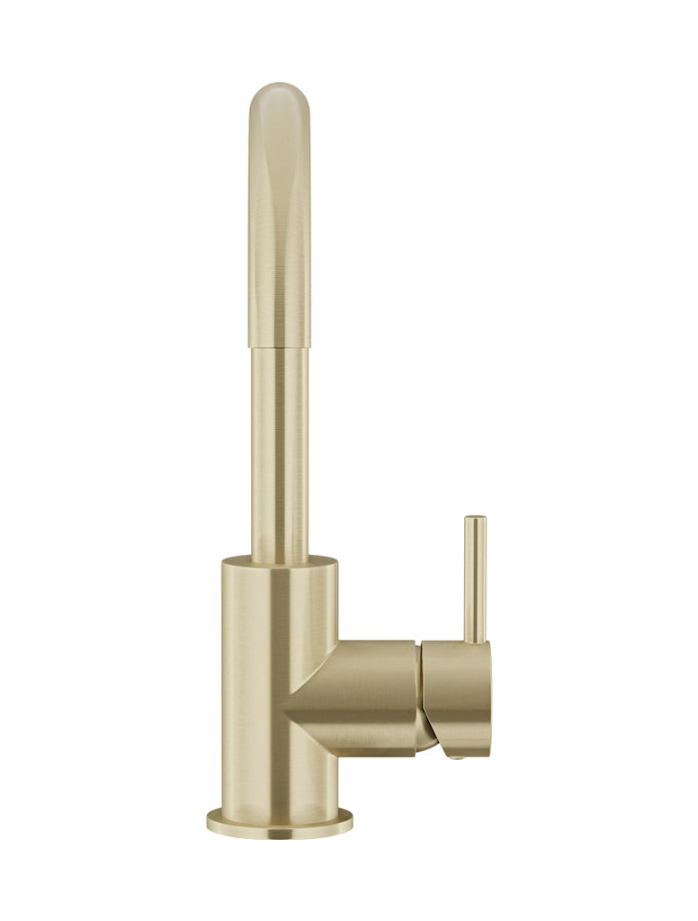 ROUND GOOSENECK BASIN MIXER WITH COLD START