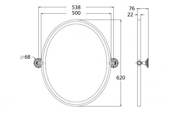 Mayer Pivot Oval Mirror