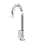 ROUND GOOSENECK KITCHEN MIXER TAP WITH PADDLE HANDLE